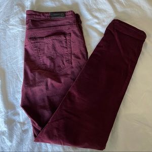 Burgundy AG x Anthropologie jeans
